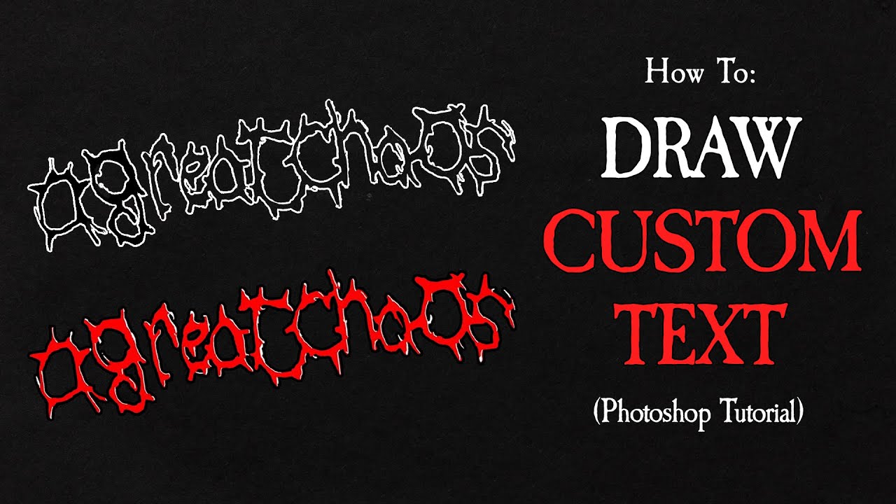 How To Draw “A GREAT CHAOS“ Custom Metal Text (Photoshop Tutorial)
