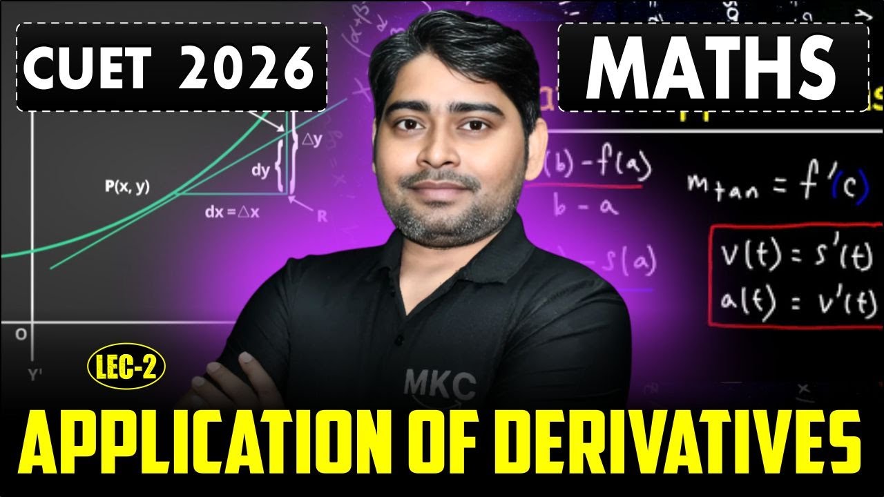 CUET 2026 : Maths | Application of Derivative | CUET Maths Preparation | CUET Preparation 2026 #cuet