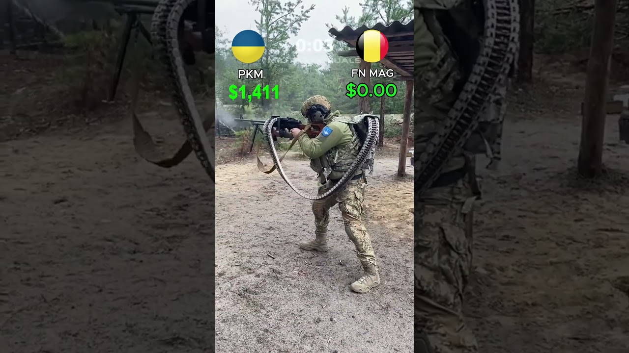 Ukraine Armed PKM  vs Belgium Armed FN MAG | cost per shot analysis