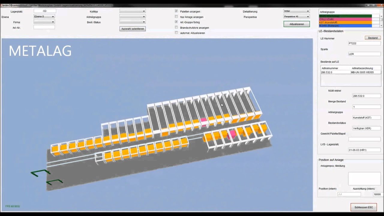 Materialflusssteuerung & 3D-Visualisierung mit METALAG