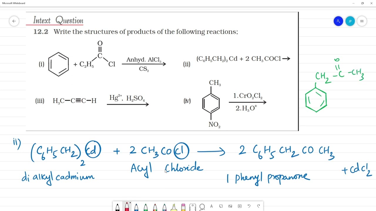 Write the structures of products of the following reactions;