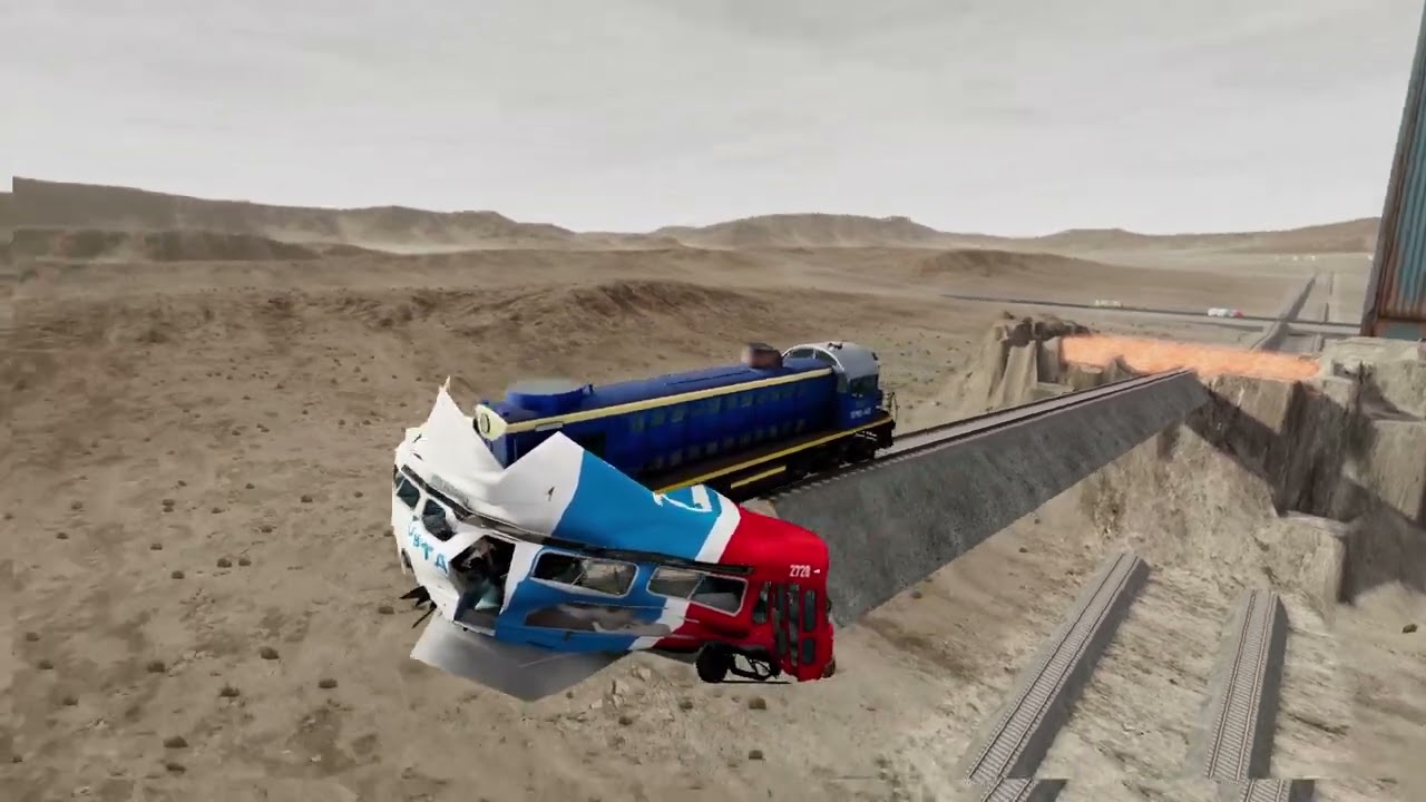 Train Vs Bus #beamngdrive