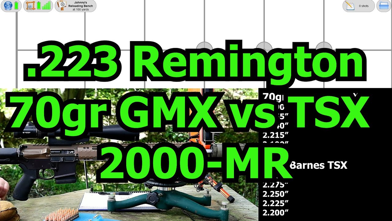 223 Rem - 70gr Hornady GMX против 70gr Barnes TSX