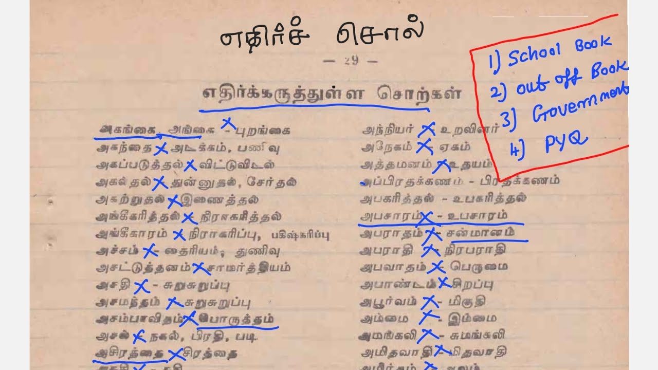 எதிர்ச் சொற்கள்  ❌️ | பொதுத்தமிழ் New syllabus இலக்கணம் வகுப்பு 🔴 #tnpsc#group4 #eedhaltnpscacademy 