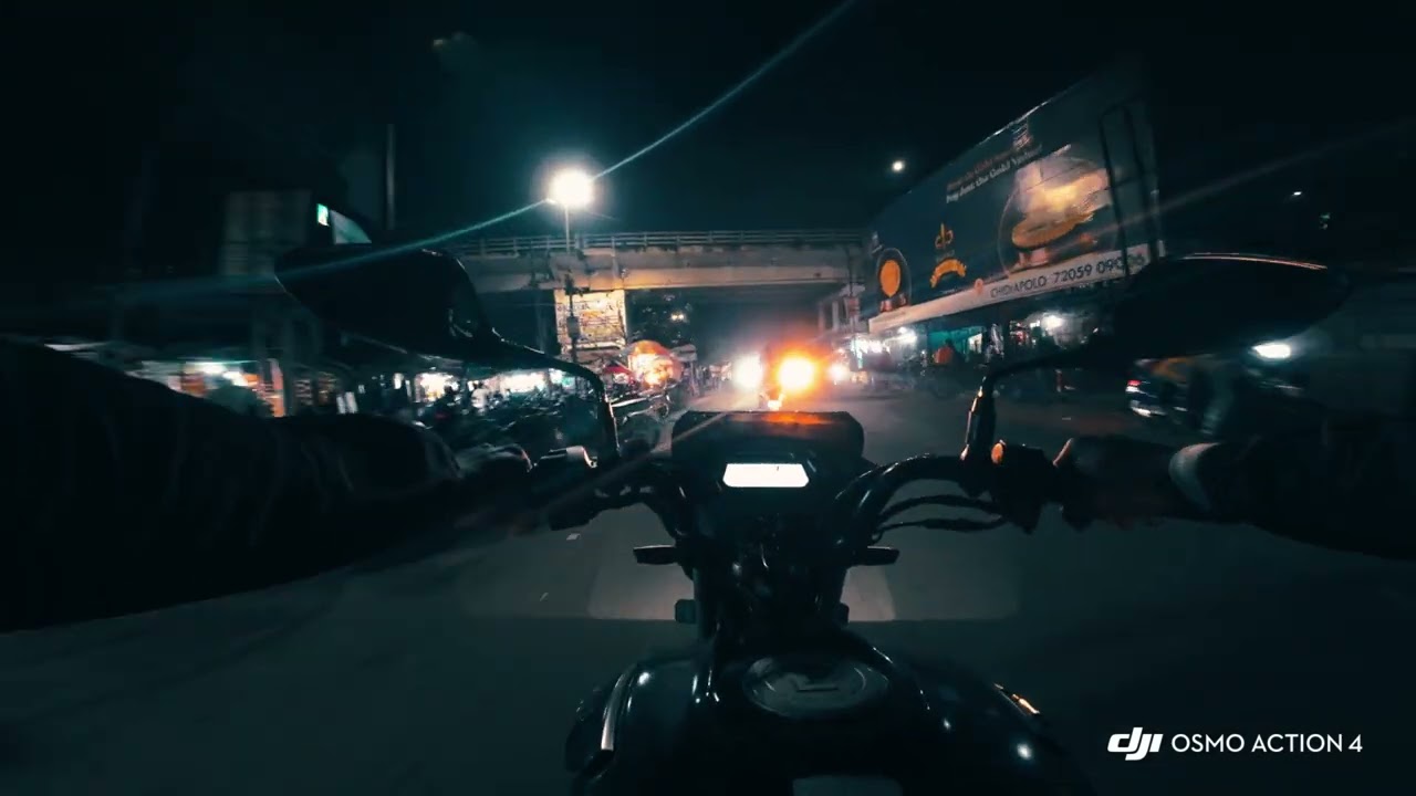 DJI action 4 night low light footage