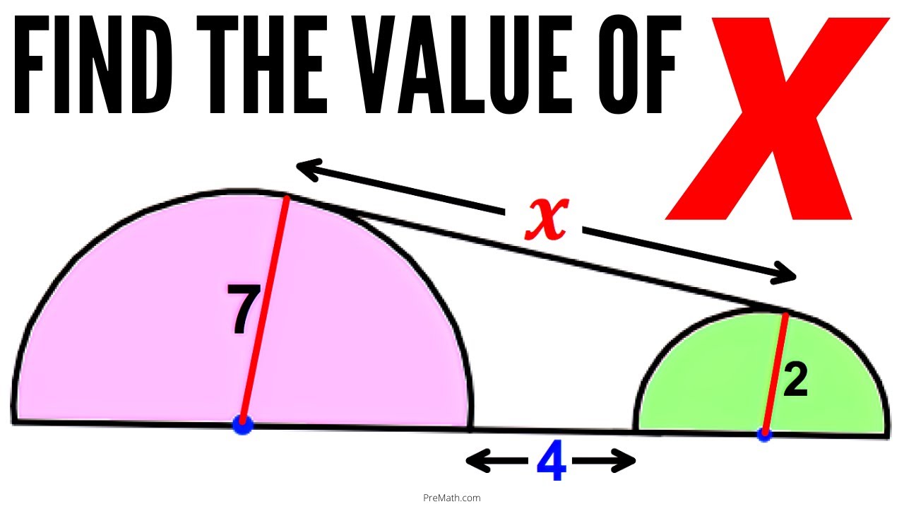Find the Distance X Between Two Semicircles | Quick & Easy Tutorial