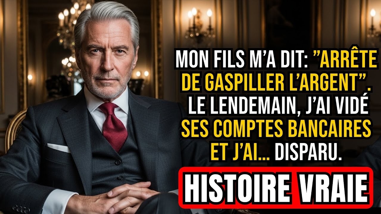 Mon fils m’a dit d’arrêter de gaspiller mon argent. Le lendemain, j’ai vidé ses comptes…