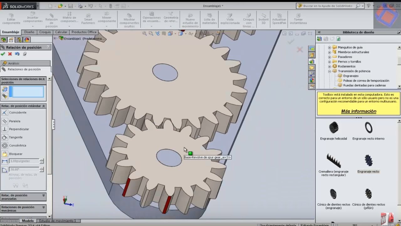 REDUCTOR DE VELOCIDAD ENGRANAJE EN SOLIDWORKS 2014