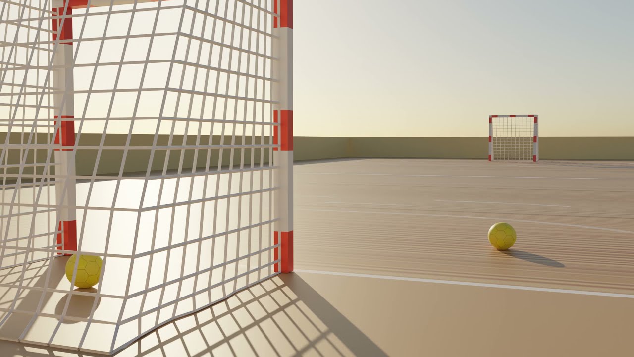 [blender] handball and court