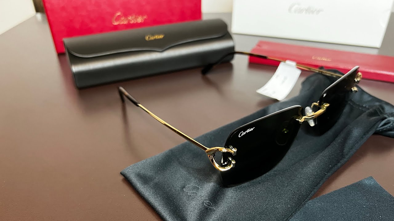 Unboxing cartier sunglasses CT03308-005 GOLD GOLD GREEN
