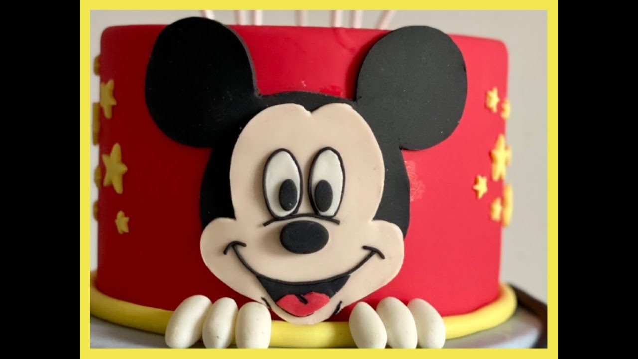 Come fare Topolino in pasta di zucchero in 2D! Volto di Topolino! Mickey Mouse in Fondant Tutorial!
