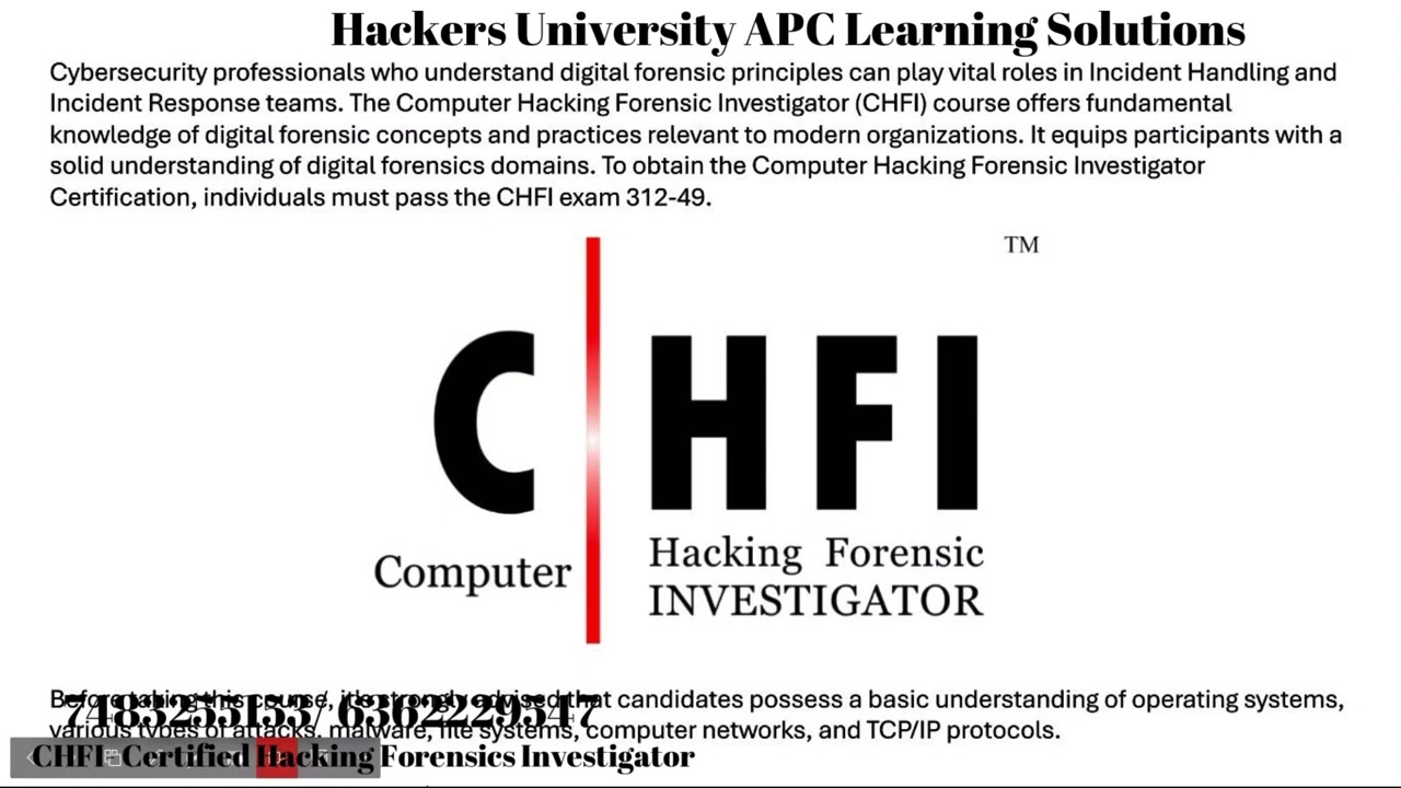 CHFI- Certified Hacking Forensic Investigator Training & Exam