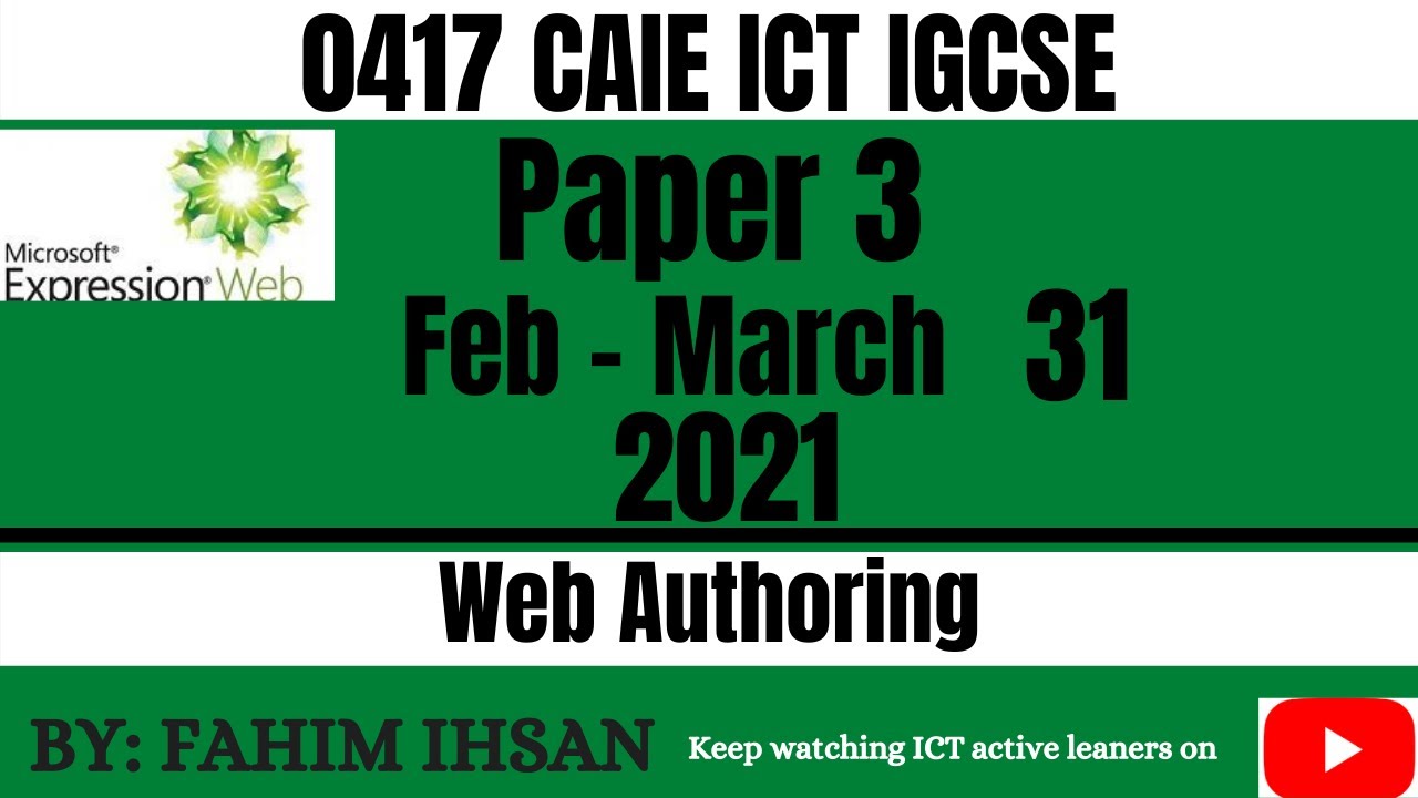 IGCSE ICT 0417/P3/2021 Feb - March (Web page)