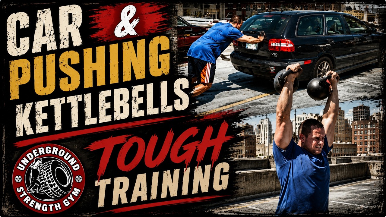 Car Pushing + Kettlebell Training | Underground Strength Workout