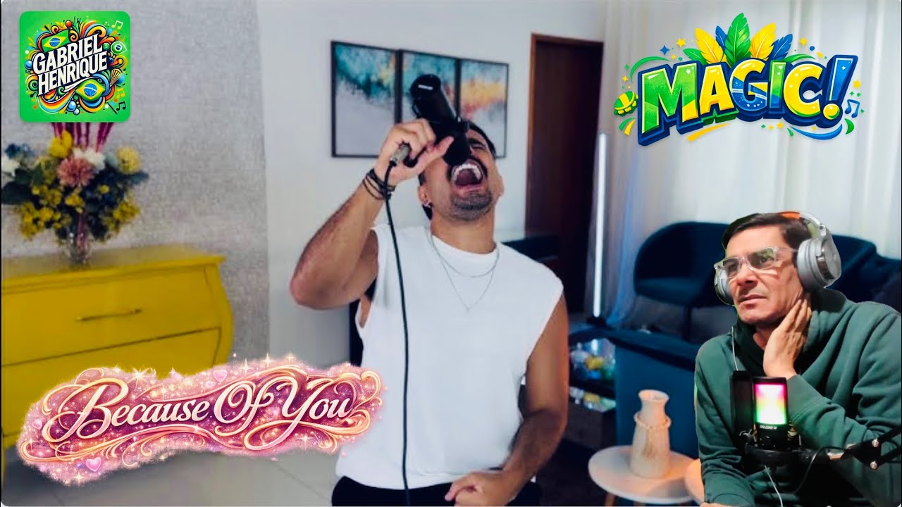 GABRIEL HENRIQUE - FIRST TIME HEARING - BECAUSE OF YOU - COVER SONG | UK SINGER KEV REACTS
