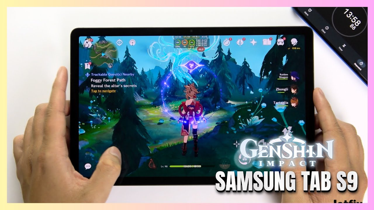 Samsung Tab S9 Genshin Impact Gaming test Update | Snapdragon 8 Gen 2, 120Hz Display