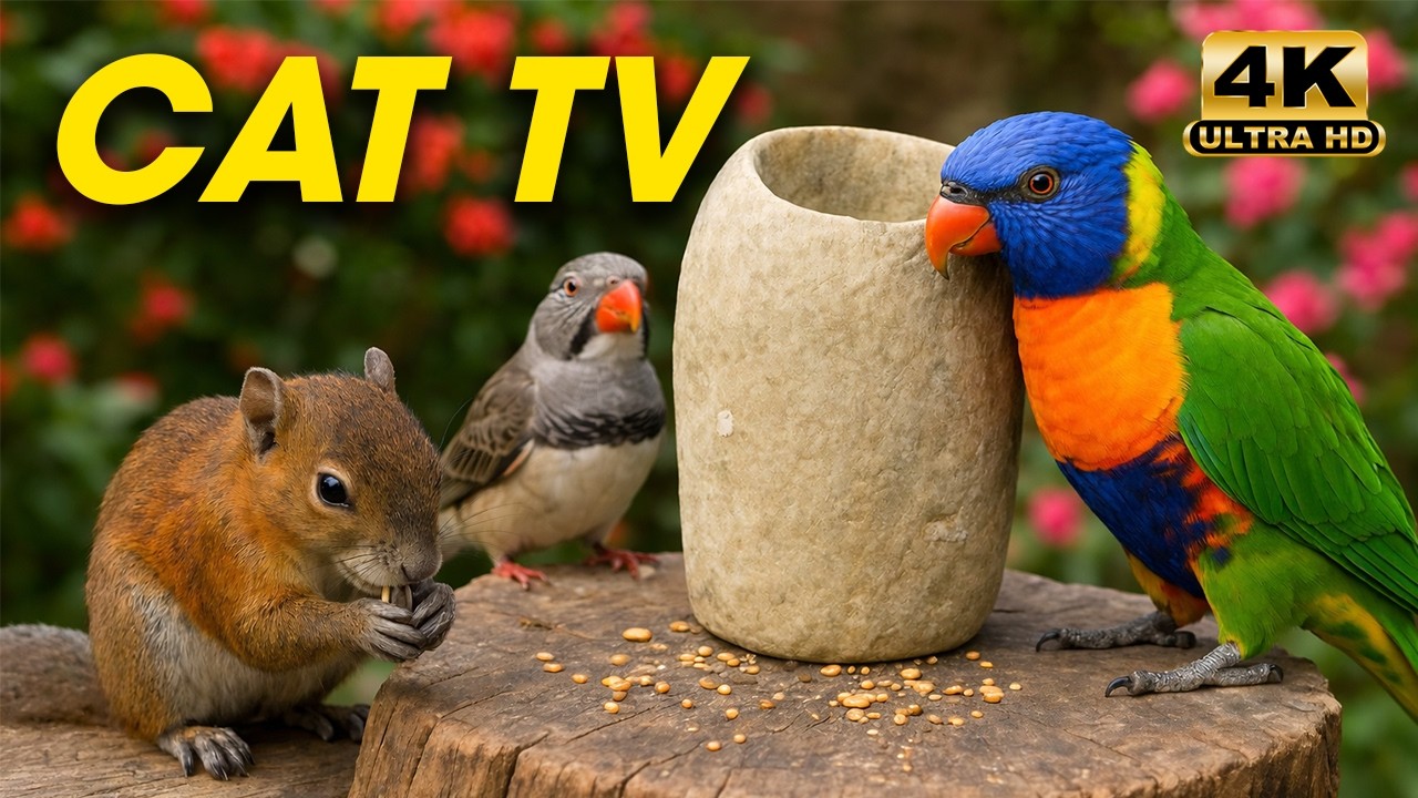 Cat TV for Cats 😺 with Beautiful Bird Watching 🐦 and Soothing Natural Motion