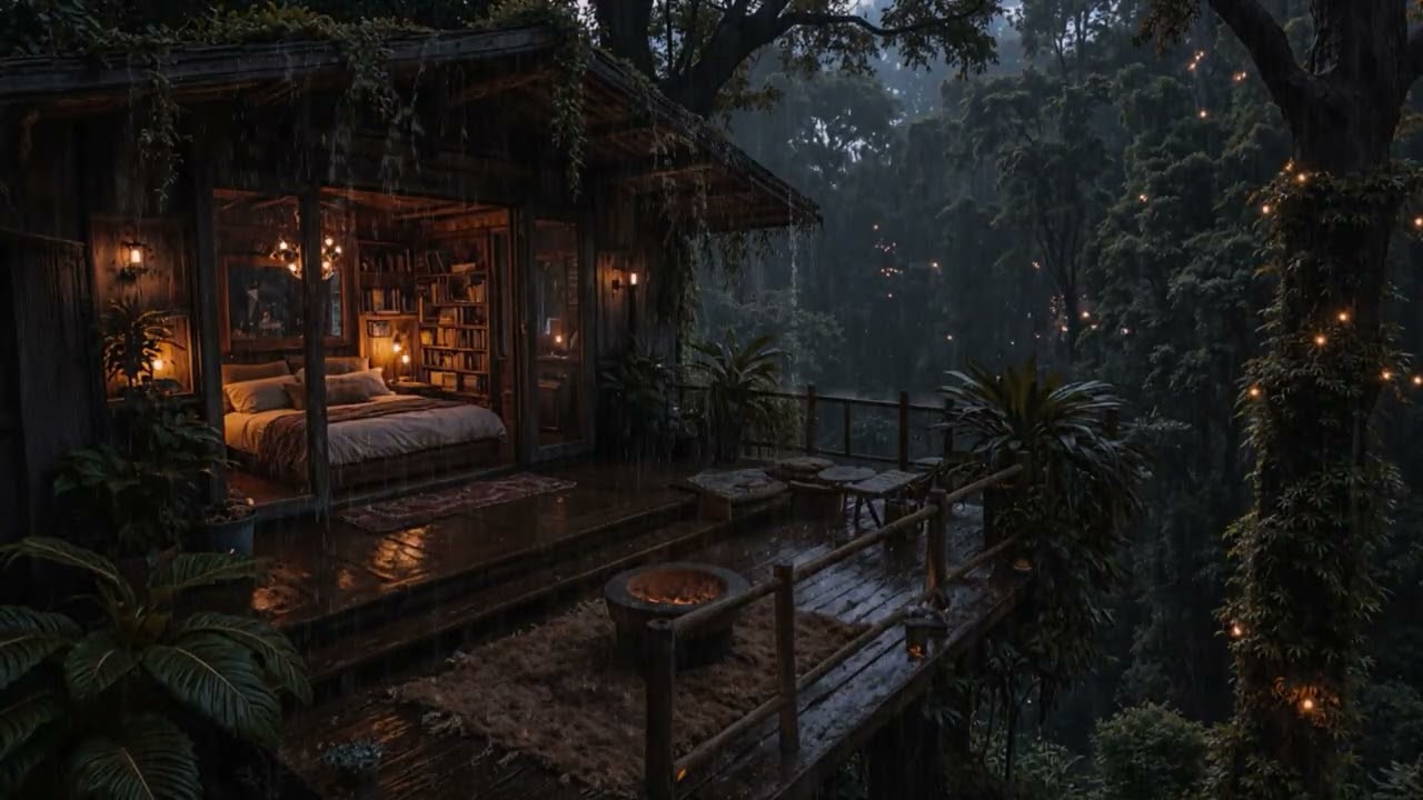 Peaceful Forest Rain Embracing a Hidden Cabin 🌧️🌲 | Stress Relief & Rest