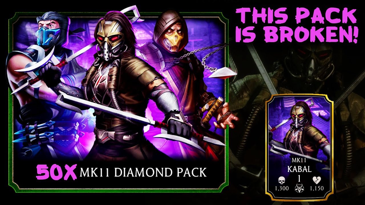 MK Mobile. I Opened 50 MK11 Diamond Packs with Kabal, and This Is What I Got! 😱