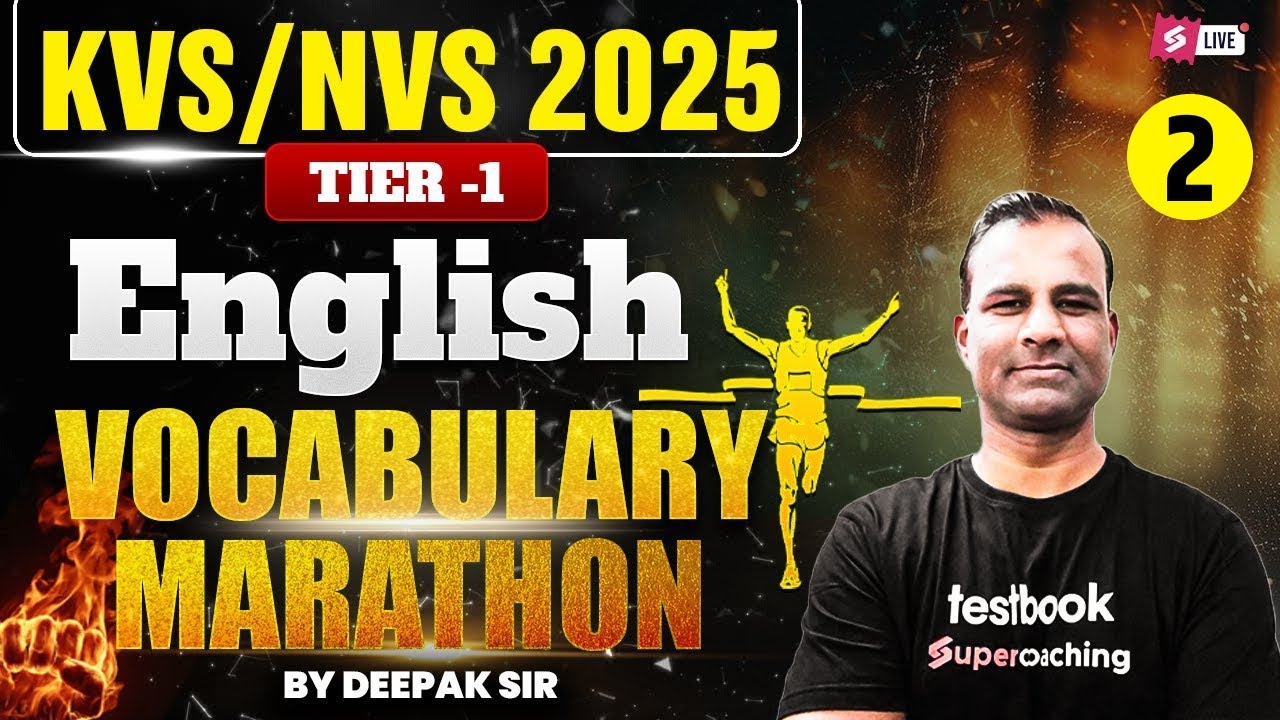 KVS NVS 2025 | KVS NVS English Marathon | KVS NVS Tier 1 English Preparation By Deepak Sir