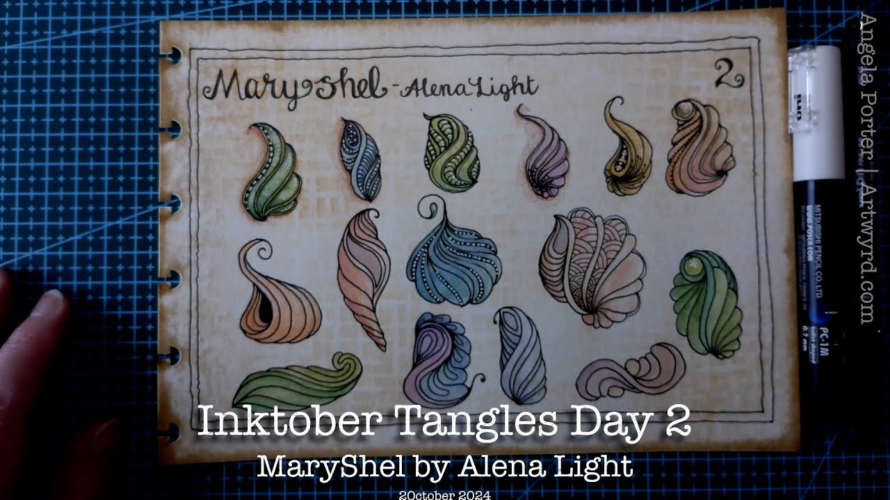 #InktoberTangles Day 2 - MaryShel #Inktober #Zentangle #patternexploration