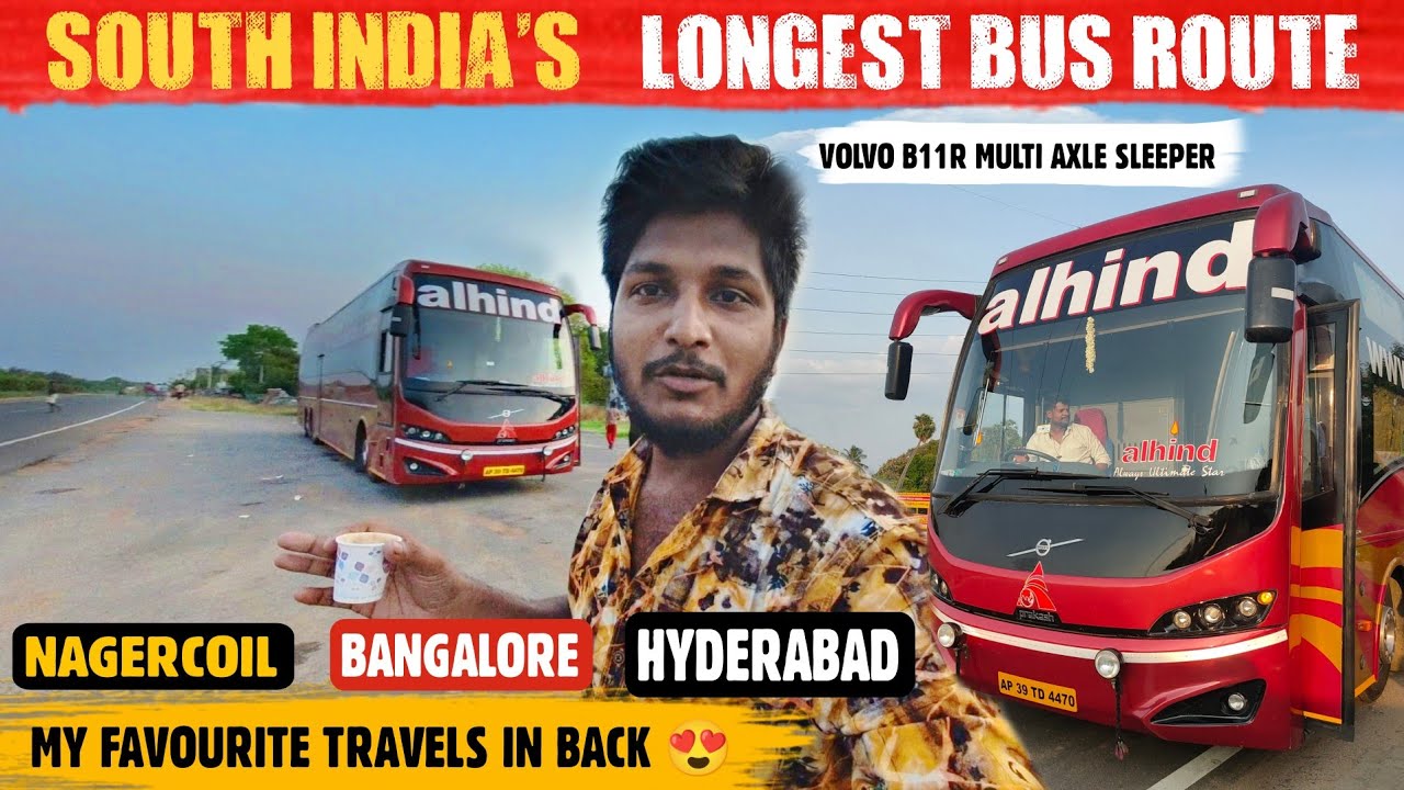 Alhind Travels 😍Most Rated Volvo Sleeper Bus Nagercoil - Hyderabad | Travel Vlog #alhind