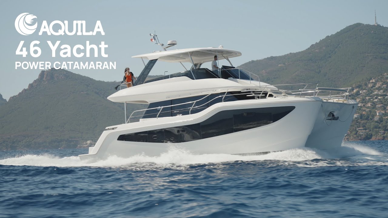Яхта Aquila 46 | Жизнь на борту роскошного моторного катамарана | Французская Ривьера