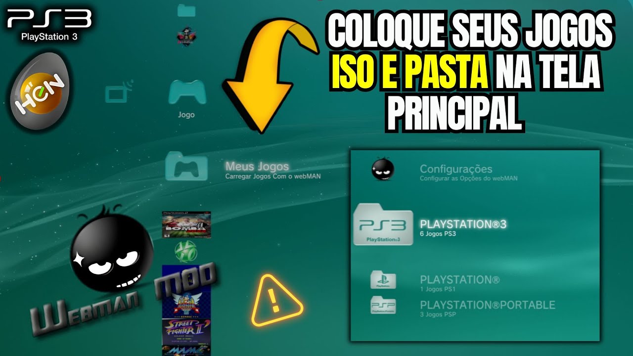 COMO COLOCAR JOGOS  ISO E PASTA NA  TELA PRINCIPAL DO PS3 - ( JOGOS DENTRO DO MULTMAN )
