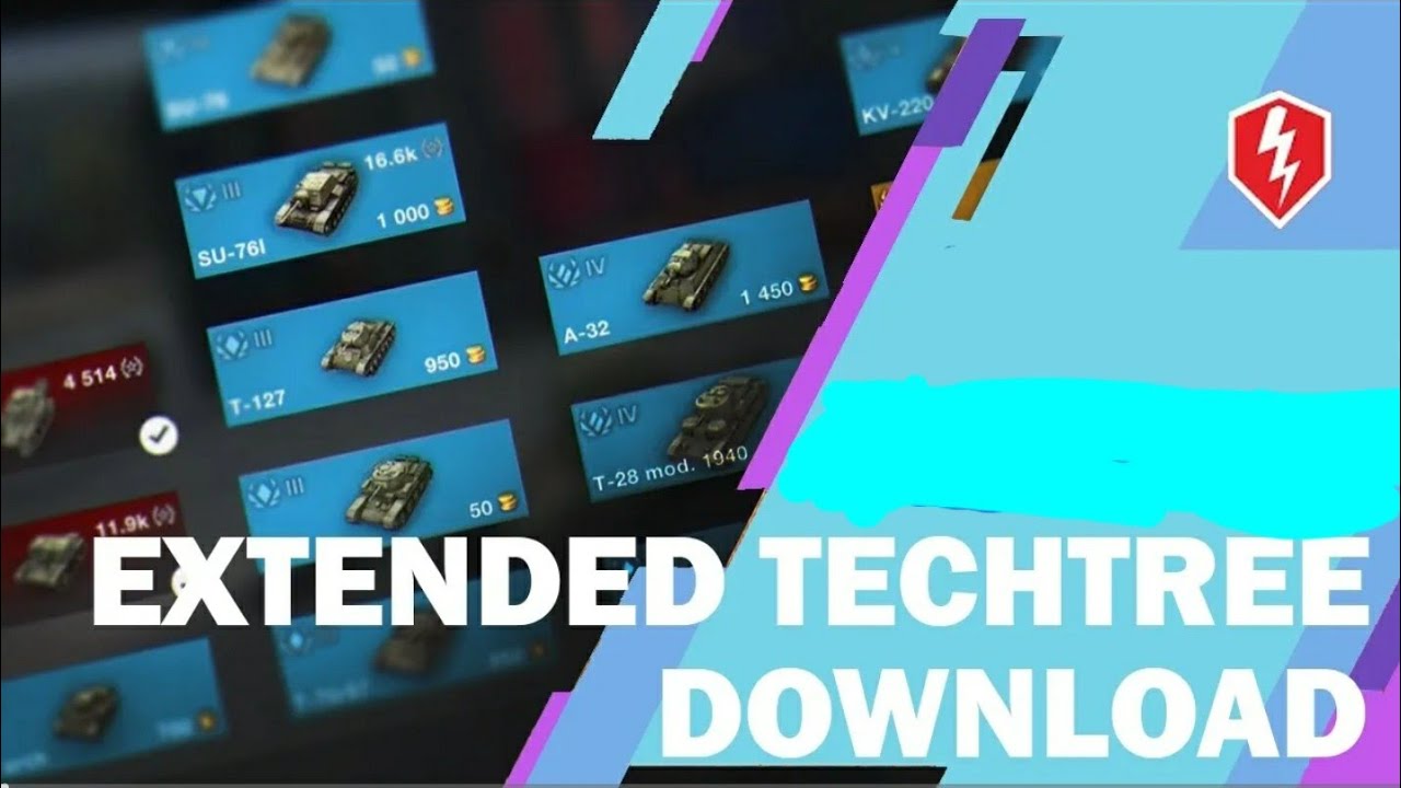 Wot blitz  Extended tech tree