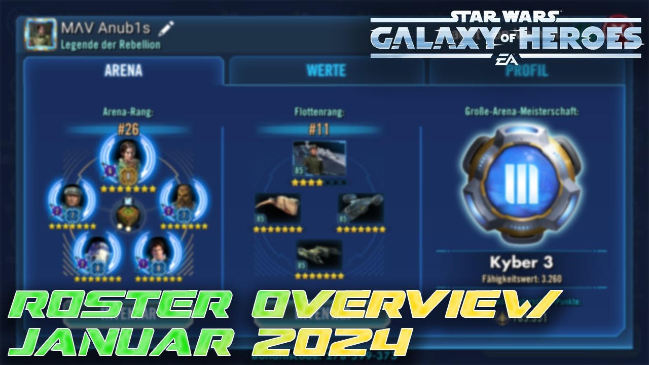 Roster Überblick Januar 2024 | #swgoh #galaxyofheroes