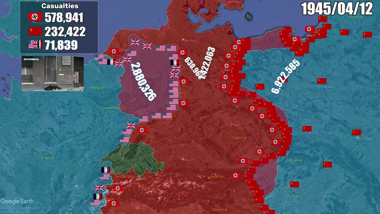 Конец нацистской Германии 1945 [Каждый день, используя размеры армии, подразделения]
