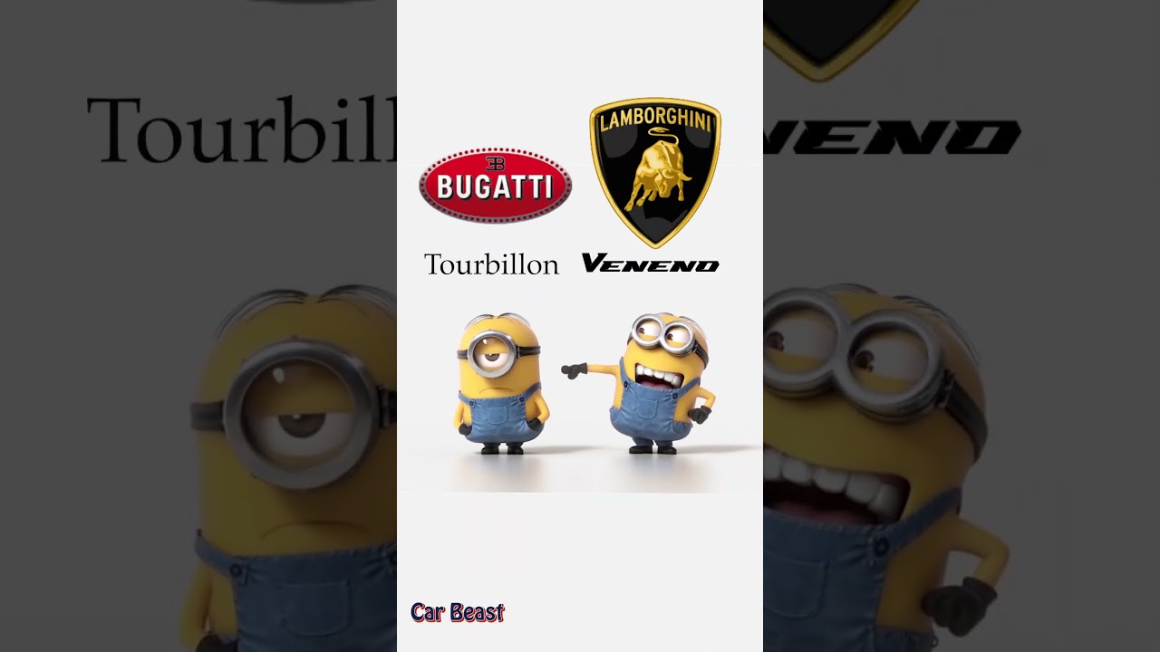 Bugatti Tourbillon vs Lamborghini Veneno | Minions Style ASMR | Funny Car TikTok Compilation#car