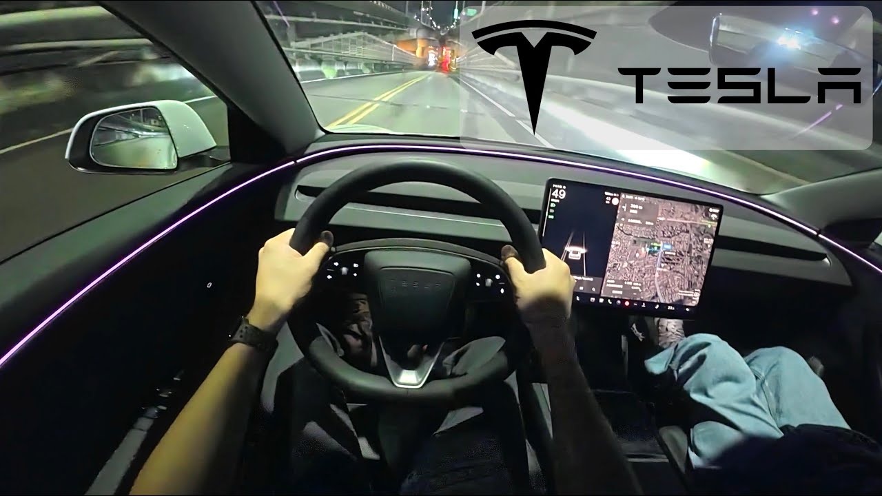 Tesla Model 3 Highland POV Night Drive