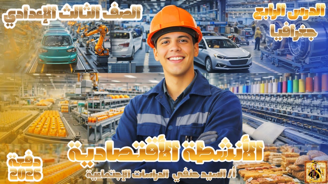 الدرس الرابع 4️⃣ الأنشطة و الأقاليم الصناعية بالعالم 🏭 الجغرافيا🌍 3️⃣ الصف الثالث الإعدادي🙋🏻‍♀️🙋🏻‍♂️