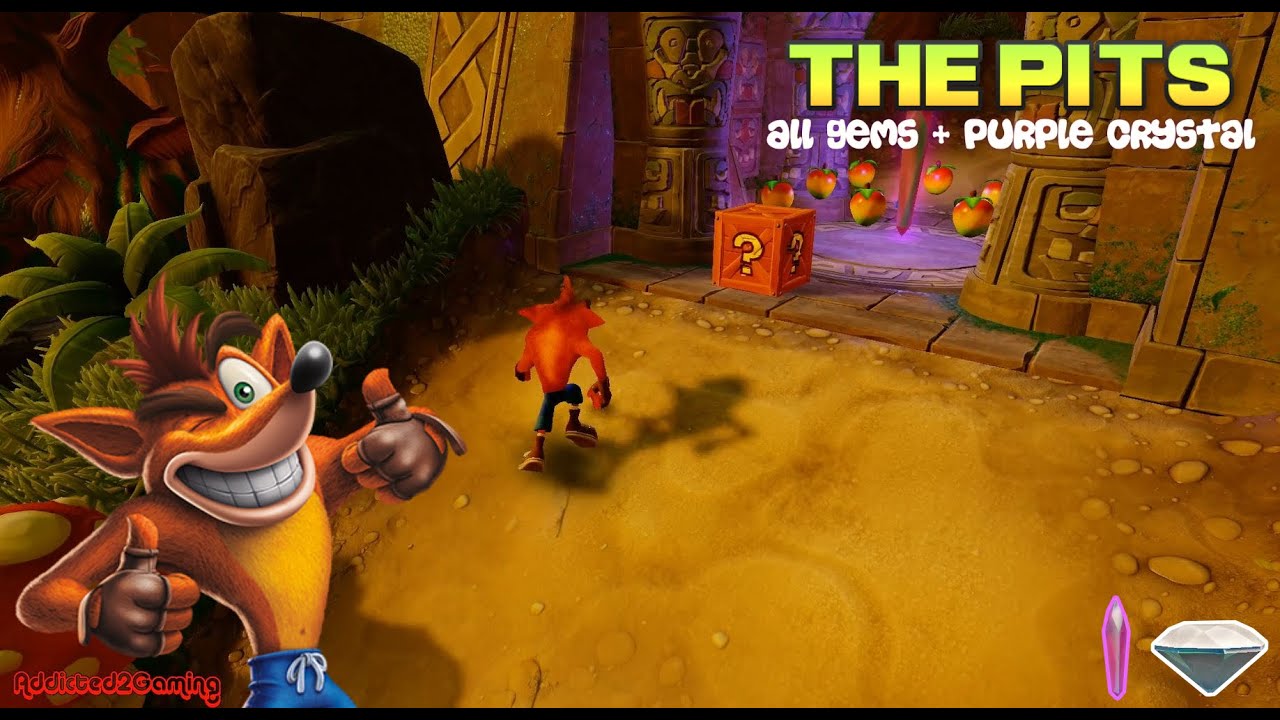 Crash Bandicoot 2 N. Sane Trilogy : Gameplay #8 (The Pits) - All Gems (Purple/White)