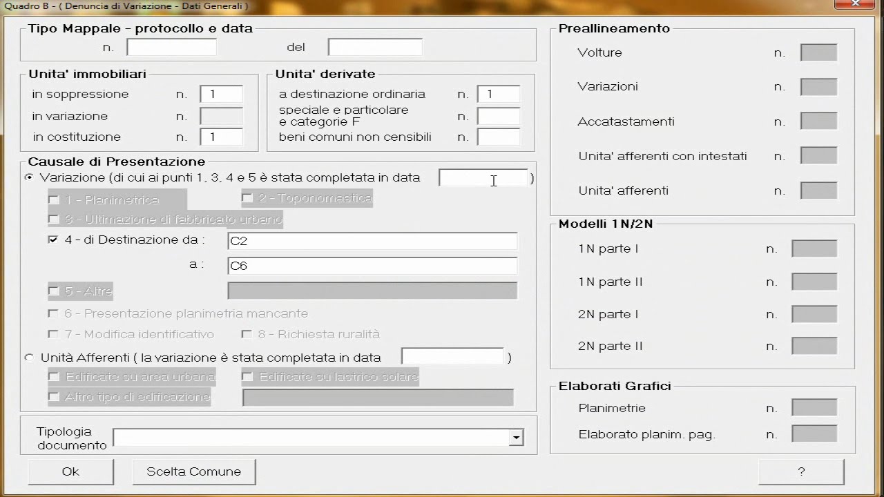 Guida su DOCFA 4.00.2 - Cambio destinazione d'uso