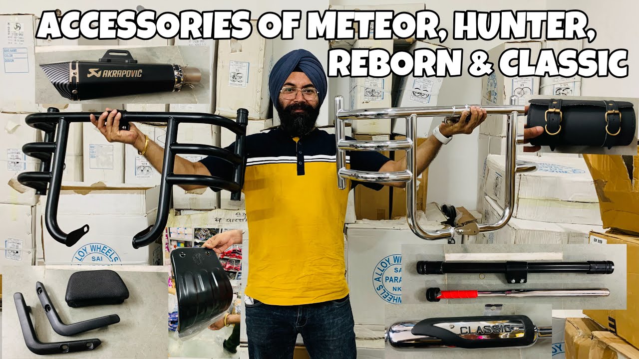 Accessories for Royal Enfield Meteor, Hunter, Reborn, Classic & Standard #meteoraccessories #hunter