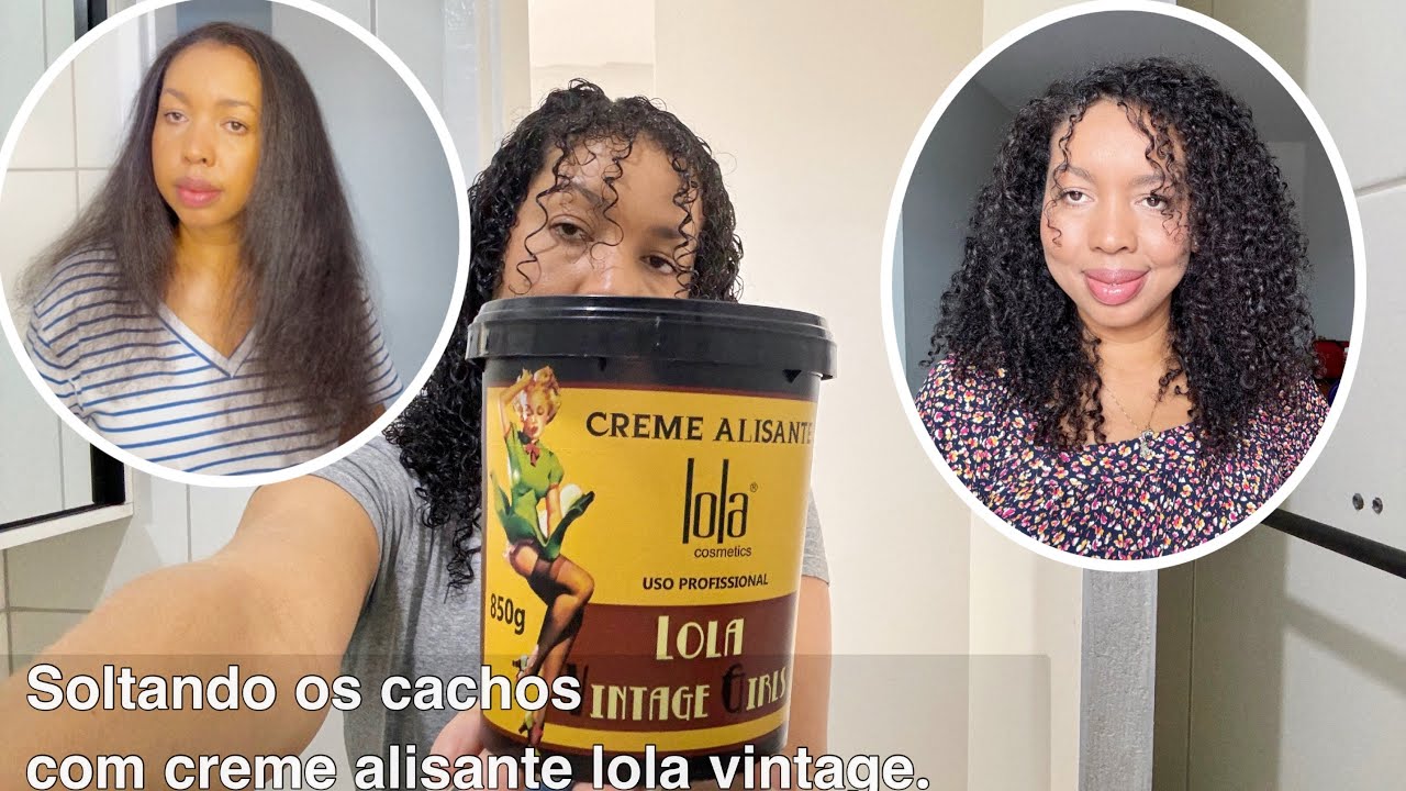 Volteeei!✨Soltando os cachos com creme alisante Lola Vintage Girls.