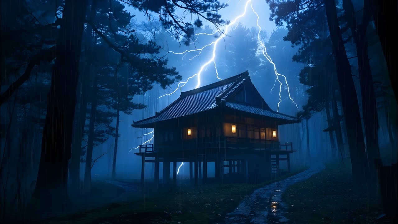 Powerful Thunderstorm Sounds with Heavy Rain, Strong Lightning & Deep Thunder for Sleep
