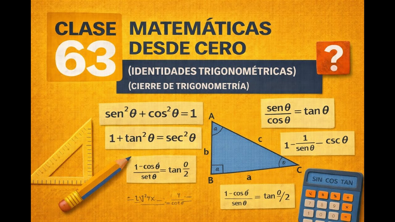 🧮 Clase 63 – Identidades Trigonométricas (cierre de trigonometría) | Matemáticas Desde Cero