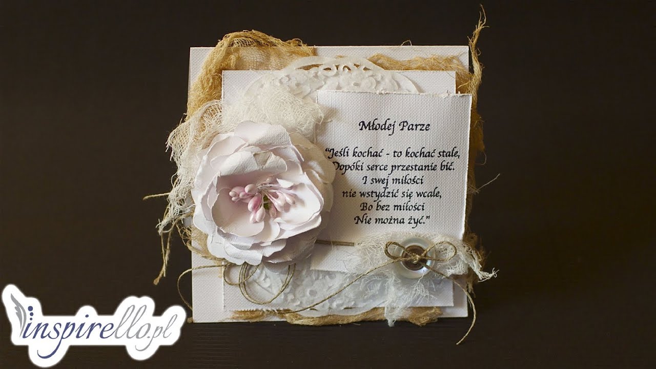 Scrapbooking tutorial - kartka ślubna