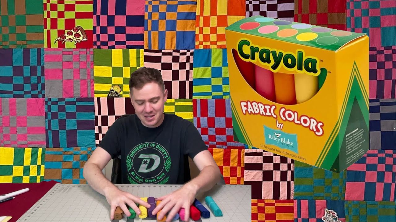 Using Crayola Solids by Riley Blake To Make Colorful Curve Illusion Quilt: Lovely MacIntyre (iconic)