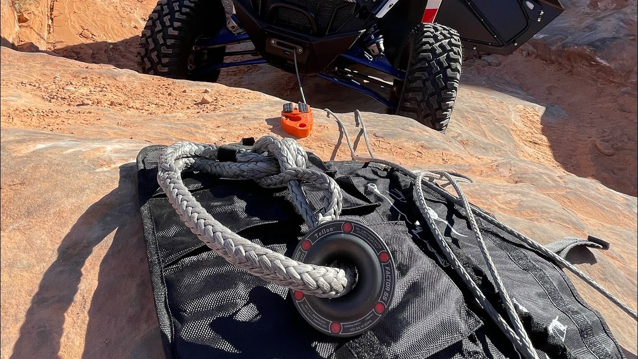 Winching demonstration with Factor 55 Rope Retention Pulley and Soft Shackles