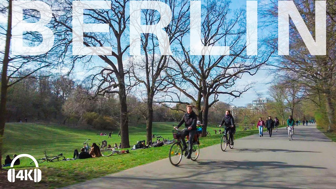 Berlin cycling, Tempelhofer Feld in Neuk&ouml;lln to Bergmannkiez in Kreuzberg 4K 2021 ASMR 3D sounds