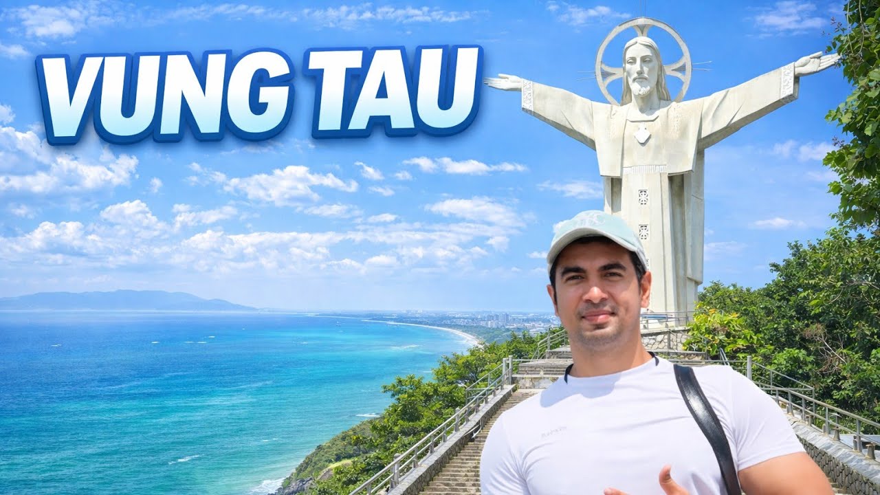 Climbing above the ocean VUNG TAU, JESUS CHRIST STATUE, VIETNAM
