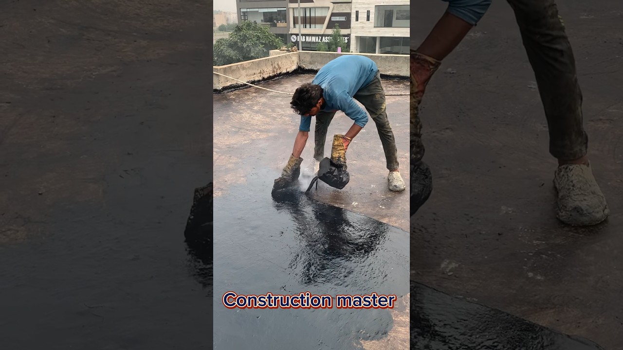 Applied Hot Bitumen Coating at Roof||#youtubeshorts #youtube #ytshorts #shorts #viral