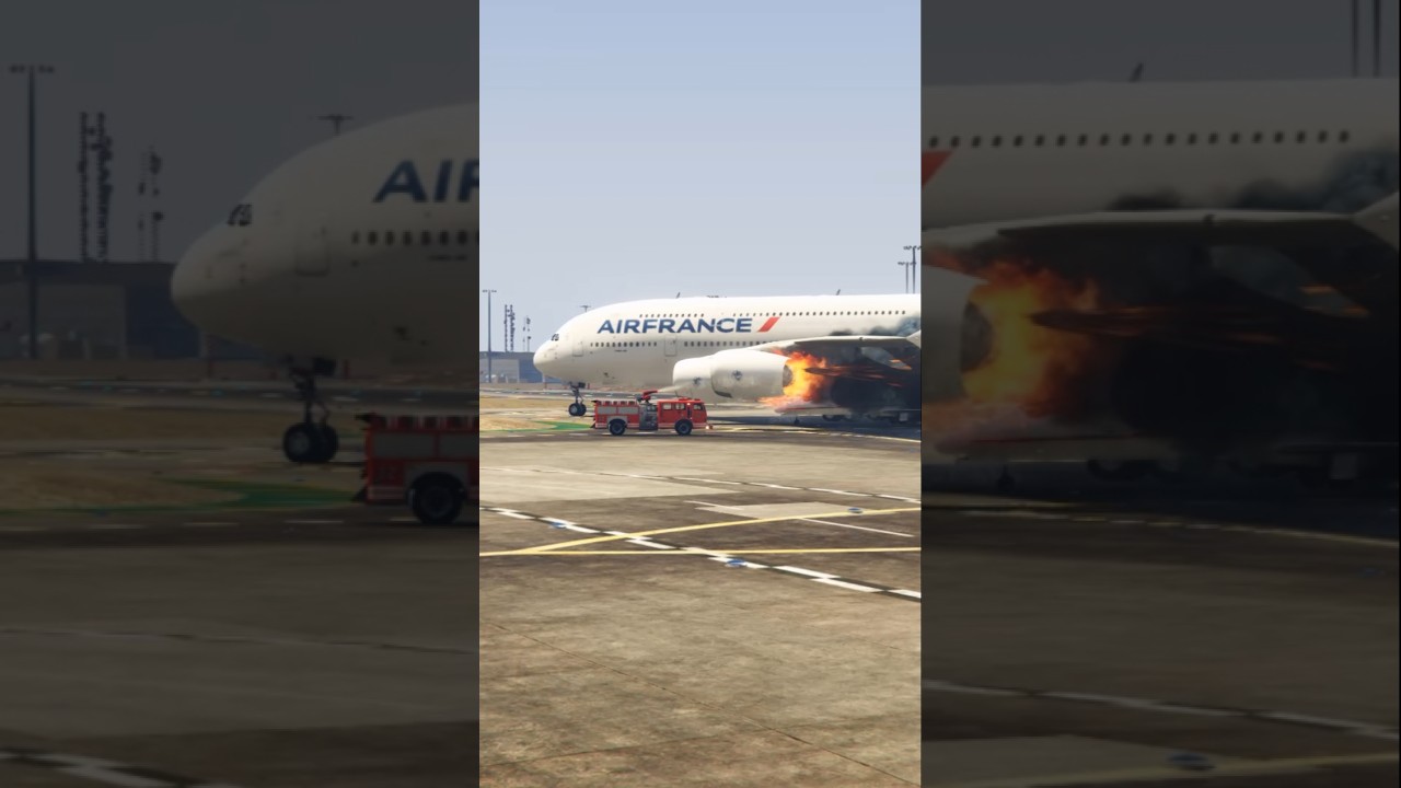 Air France A380 caught fire at runway!#aviaton #airfrance