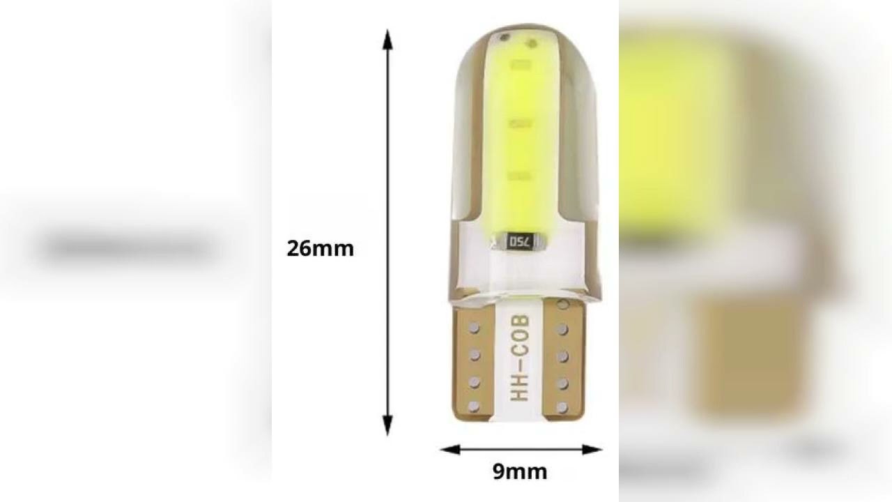 Review: Kit 10 Lampada T10 Siliconada Cob6 Led Branca Mini Atacado T10 Branco 12 Volts