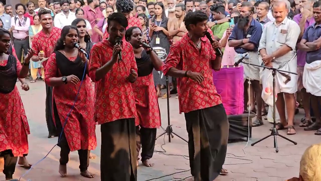 ഗുരുവായൂർ ഉത്സവത്തിന് ശ്രീരുദ്ര കൊടുങ്ങല്ലൂർ അവതരിപ്പിച്ച നാടൻ പാട്ട്  #ulsavam #2025 #nadanpattu