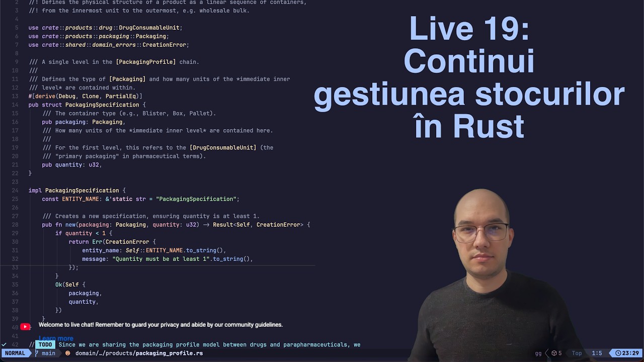 Live 19: Continui gestiunea stocurilor în Rust